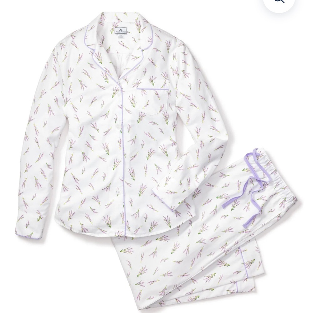 Petite Plume Women's Twill Pajama Top in Fields of Provence Sz M